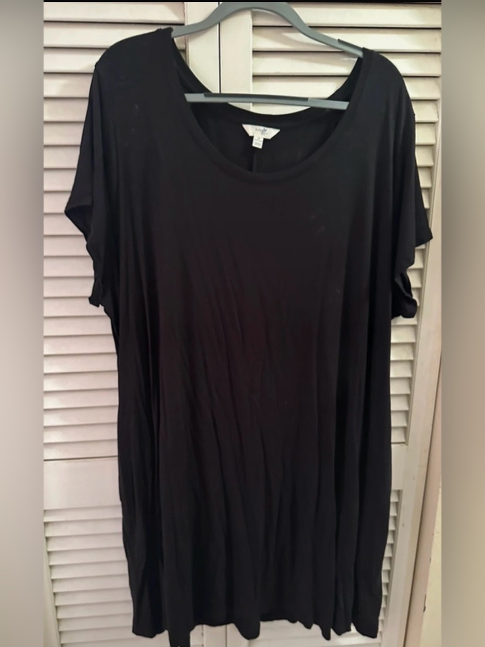 Terra & Sky Black Scoop Neck Dress